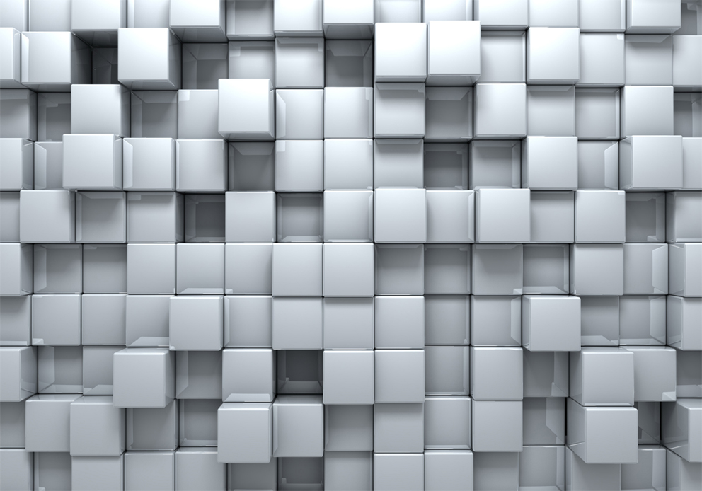 Фотообои De-Art 3D-серебряные кубы V4-064